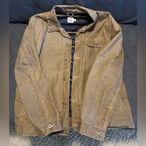 Flint and Tinder Flannel-Lined waxed trucker jacket size xl